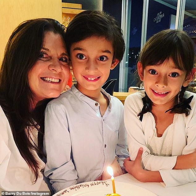Family: Barry shares Bennett and Bennett's twin Arabella with wife Leonie Tobler (all pictured). The couple welcomed the twins through a surrogate. Leonie was diagnosed with cervical cancer, requiring a hysterectomy